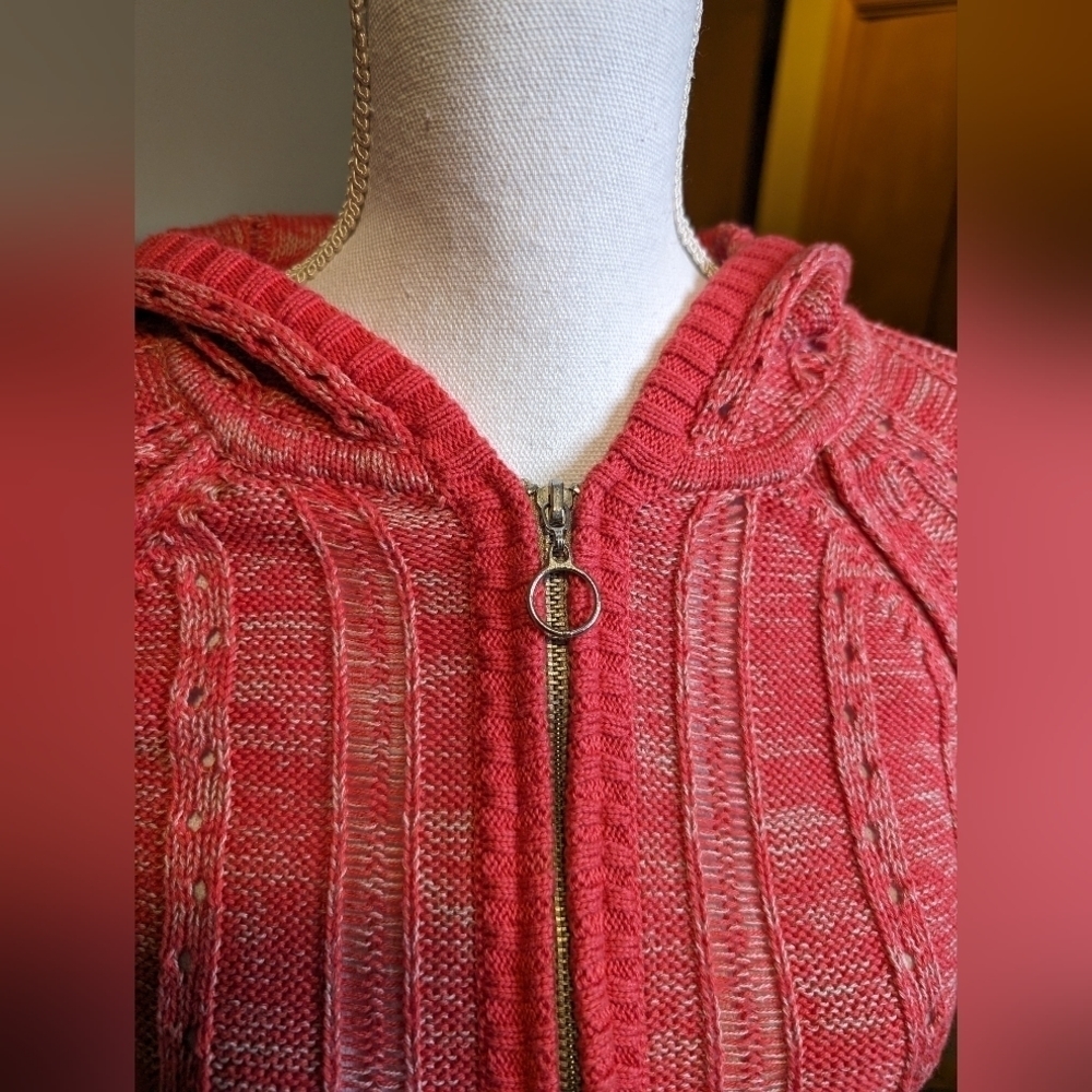 DKNY HOODED Half Zip WINTER Holiday Sweater SZ M - Picture 5 of 15